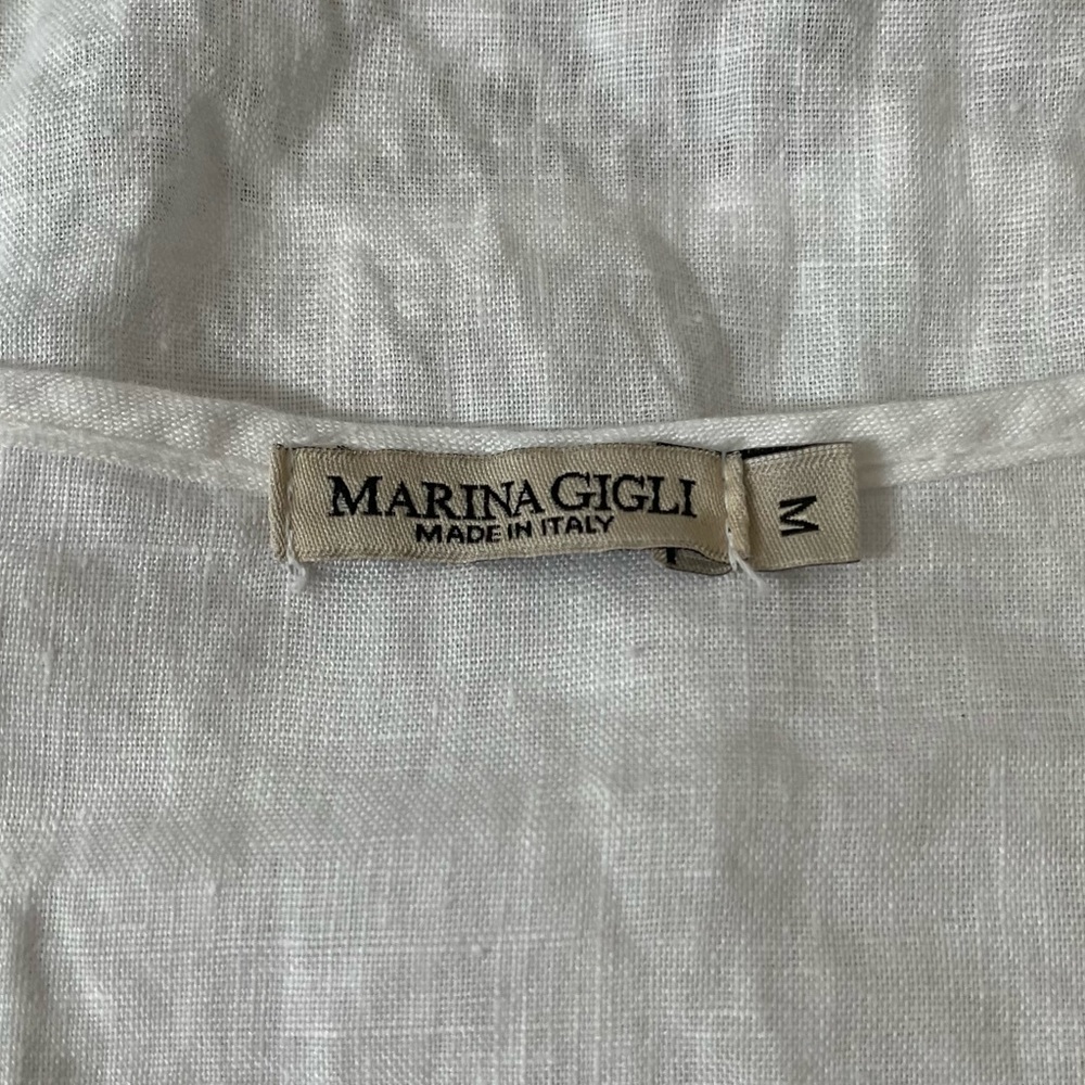 Marina Gigli 100% Linen Tunic Top - M - Picture 3 of 9
